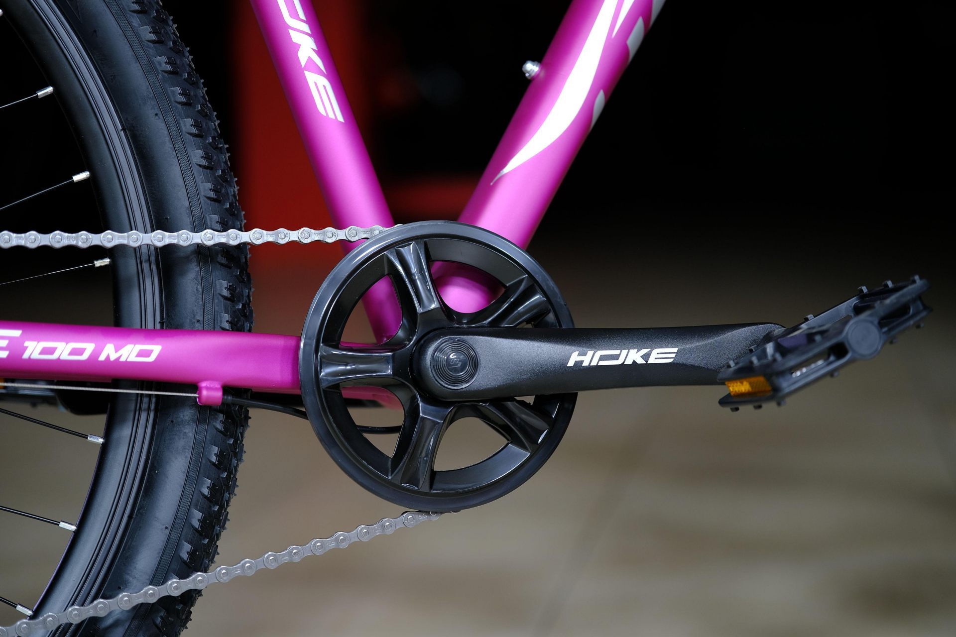 Система (шатун) алюминий 36T под квадрат
 HOKE Jade 100 MD матовый фиолетовый-белый 19